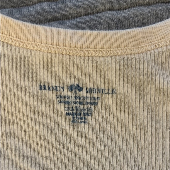 Brandy Melville Cream Ribbed Tank Top - Picture 2 of 3